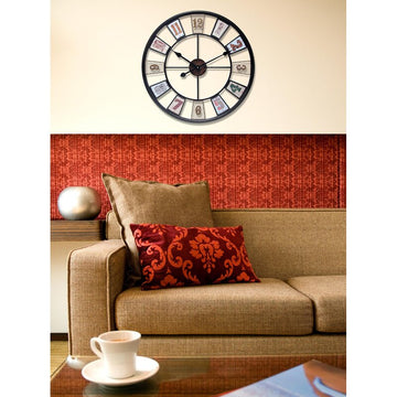 Pajo Oversized Colorful Round Steel 24" Wall Clock